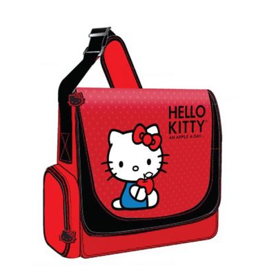 421-899 - Hello Kitty 12" Red Nylon Laptop Messenger Bag