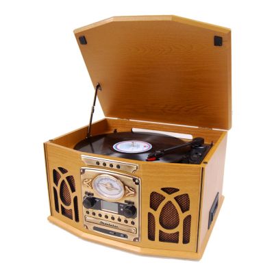 421-948 - Studebaker Nostalgic Wooden Turntable, CD & Cassette & AM /FM Stereo Radio