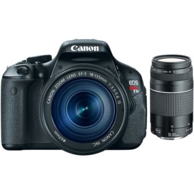 422-104 - CanonEOSRebel T3i SLR Cmra EF-S 18-135 IS II Lens&EF 75-300 f/4-5.6 III Zm Lens