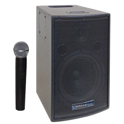 422-667 - Technical Pro 8in. Battery Powered PA System with Wireless VHF Microphone