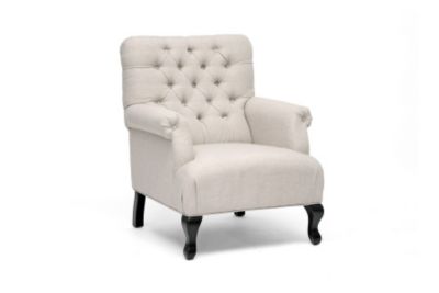 423-100 - Baxton Studio Joussard Beige Linen Club Chair - Set of Two