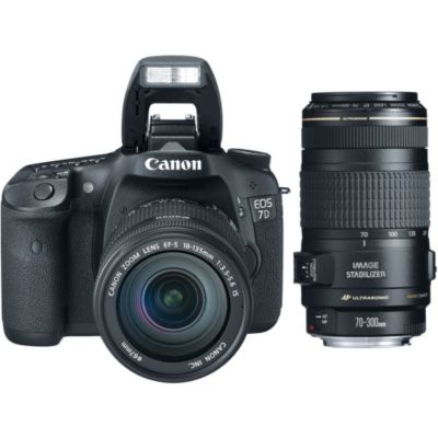 423-161 - Canon3814B016L2-KIT EOS7DSLR Cmra, EF-S 18-135mm Lens, EF 70-300mm Tele Zm Lens