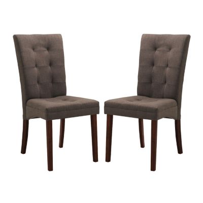 423-298 - Baxton Studio Anne Brown Fabric Dining Chairs - Two Piece Set 