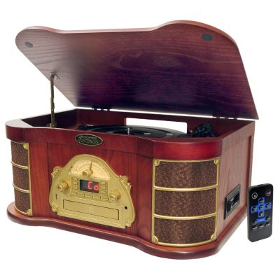 423-382 - Pyle PTCDS1U  Classical Turntable w/ AM/FM Radio, CD/Cassette, & USB Capability