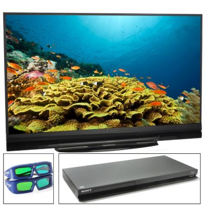 MITSUBISHI 60" 7 SERIES HDTV FULL 3D BLU-RAY THEATRE, TWO 3D GLASSES