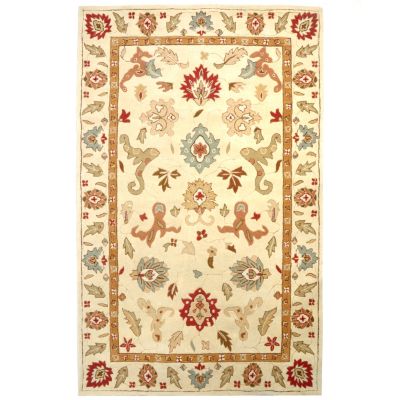 4.75 X 7.5 PERSIAN-STYLE HIGH LOW LOOPED WOOL RUG