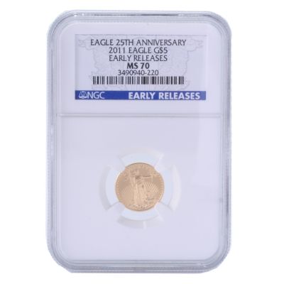 2012 $5 GOLD EAGLE NGC MS70 ER