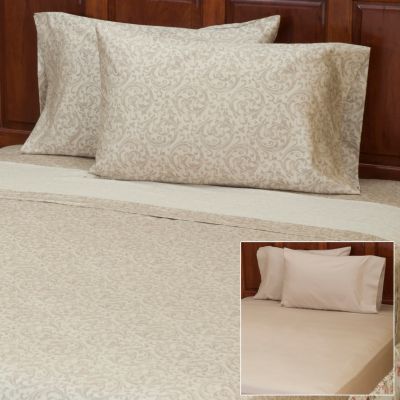 429-139 - North Shore Linens&trade; Set of Two 600TC Egyptian Cotton Four-Piece Sheet Sets