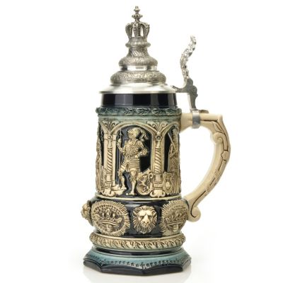 429-187 - King-Werk&trade; Thewalt&trade; 1893 Medieval King's Stoneware Stein w/ Crown Lid