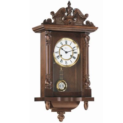 SOLID WOOD CASE WITH HAND CARVED ORNAMENTS GRID AND GRID PENDULUM