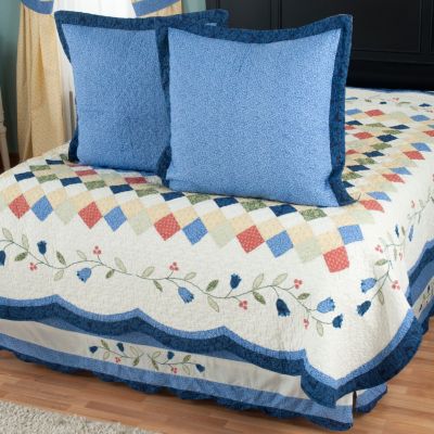 429-599 - North Shore&trade; Collectible Quilts "High Falls" Euro Sham Pair & Bed Skirt Set
