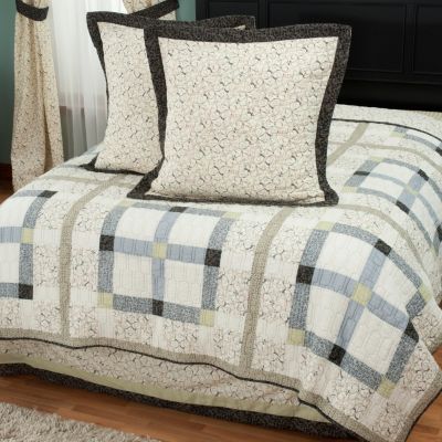 "Townhouse" Euro Sham Pair and Bedskirt Set