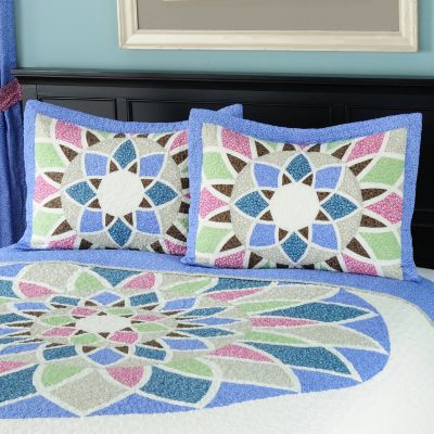 429-624 - North Shore&trade; Collectible Quilts ''Kaleidoscope'' 100% Cotton Sham Pair 