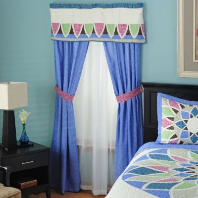 "Kaleidascope" Valance and Drapery Panel Pair