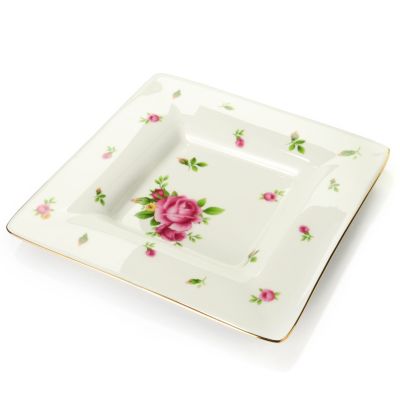ROYAL ALBERT NEW COUNTRY ROSES WHITE SQUARE TRINKET TRAY