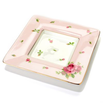 ROYAL ALBERT NEW COUNTRY ROSES PINK SQUARE TRINKET TRAY