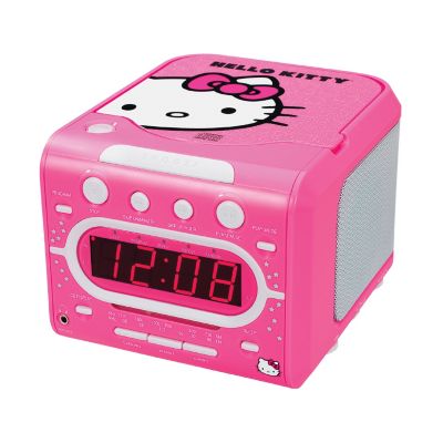 429-819 - Hello Kitty&reg; AM/FM Stereo Alarm Clock Radio & Top Loading CD Player 