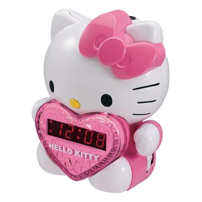 429-853 - Hello Kitty&reg; AM/FM Projection Clock Alarm Clock Radio w/ Battery Back-Up 
