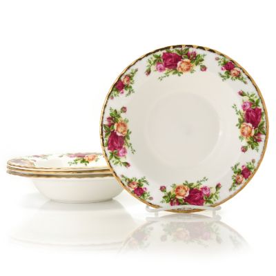 429-902 - Royal Albert&reg; Old Country Roses Set of Four 8" Bone China Rim Soup Bowls