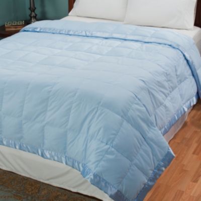 Cozelle Solid Color Microfiber Down Blanket with Satin Trim