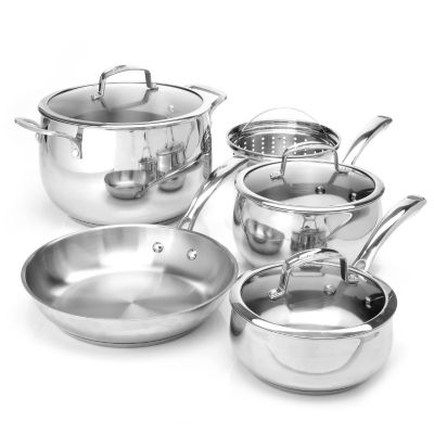 Macy's Belgique Stainless Steel 8 Piece Cookware Set Exclusive to ShopNBC