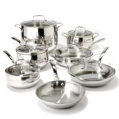 Macy's Belgique Stainless Steel 14 Piece Cookware Set Exclusive to ShopNBC