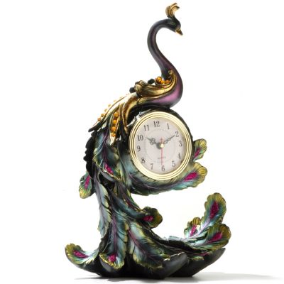 FLOWETIC PEACOCK ACCENT CLOCK