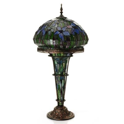430-260 - Tiffany-Style 33.5'' Blooming Lilies Stained Glass Table Lamp