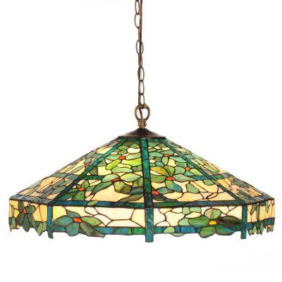 430-272 - Tiffany-Style 26'' Clamata Trellis Stained Glass Hanging Lamp