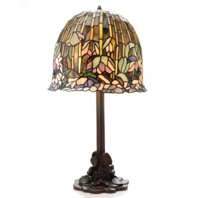 430-276 - Tiffany-Style 23'' Pond Lily Stained Glass Table Lamp
