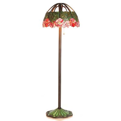LOUIS COMFORT TIFFANY INSPIRED LOTUS FLOOR LAMP