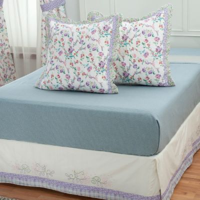 "Bloom" Euro Sham Pair and Bed Skirt Set