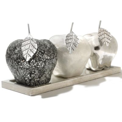S/4 DECORATIVE APPLE TRAY