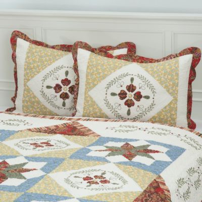 "Star Sampler" Quilted Sham Pair