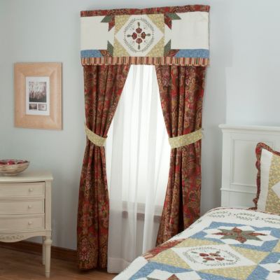 "Star Sampler" Valance and Drapery Panel Pair