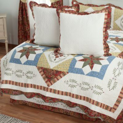 "Star Sampler" Euro Sham Pair and Bed Skirt Set