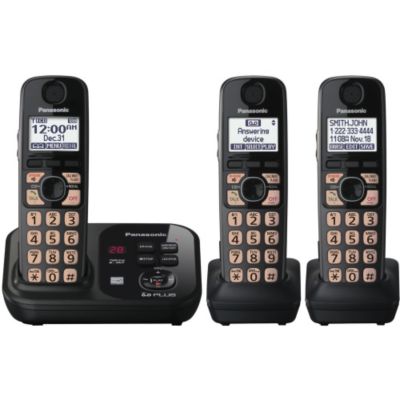 430-329 - Panasonic KX-TG4733B Expandable Digital Cordless Phone w/ Three Handsets