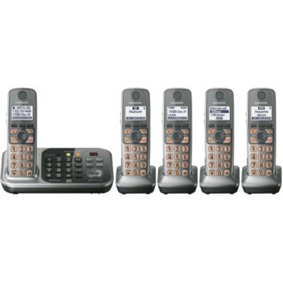 430-345 - Panasonic KX-TG7745S Link-to-Cell Convergence Solution Phone w/ Five Handsets
