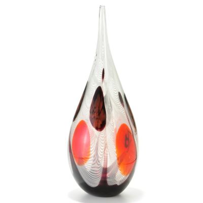 430-475 - Favrile Feathers 22'' Hand-Blown Art Glass Vase