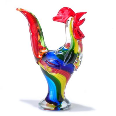 430-693 - Favrile 11" Hand-Blown Art Glass Rooster Figurine