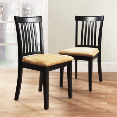 430-771 - HomeBasica Set of Two Mission Back Black Chairs