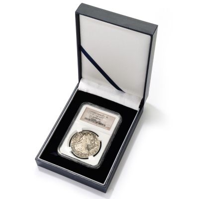1783 EL CAZADOR 8 REALE IN NGC HOLDER IN DISPLAY BOX