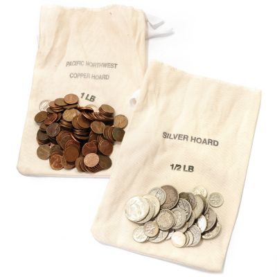 1/2 POUND SILVER HOARD AND 1 POUND COPPER HOARD