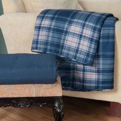 431-012 - Cozelle&reg; ''Derby'' Set of Two Microfiber Down Alternative 60'' x 50'' Throws
