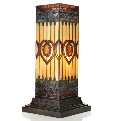 Lorena Stained Glass Pillar Lamp