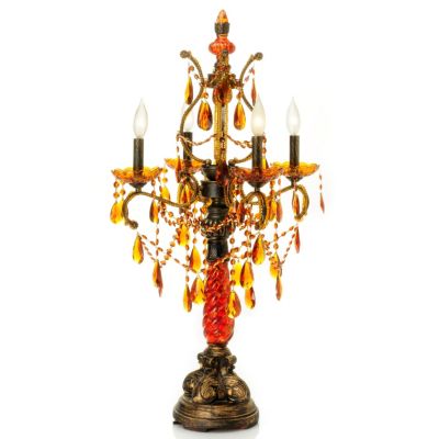 Jeweled Amber Table Chandeliere