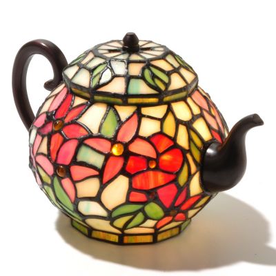 Pentas Stained Glass Teapot Accent Lamp