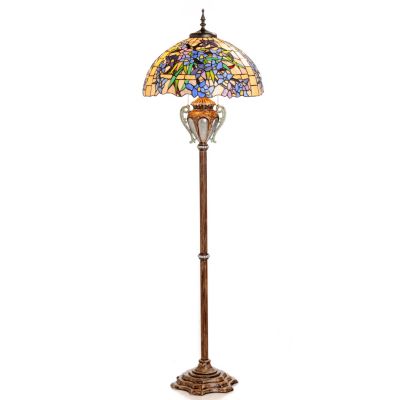 Flowering Lily Stained Glass Floor Lamp