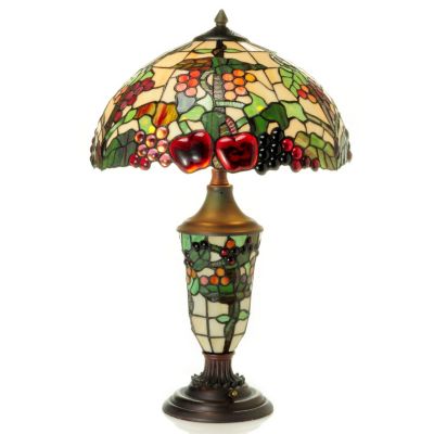 Fruitage Stained Glass Double Lit Table Lamp