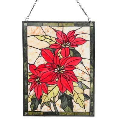 Poinsettia Jade Window Panel